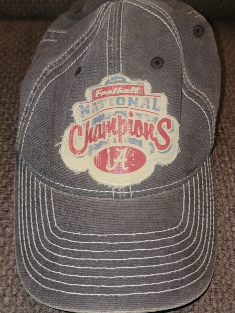 BCS National Championship Pasadena 2010 Patch Cap - Gray with Red & Blue Patch